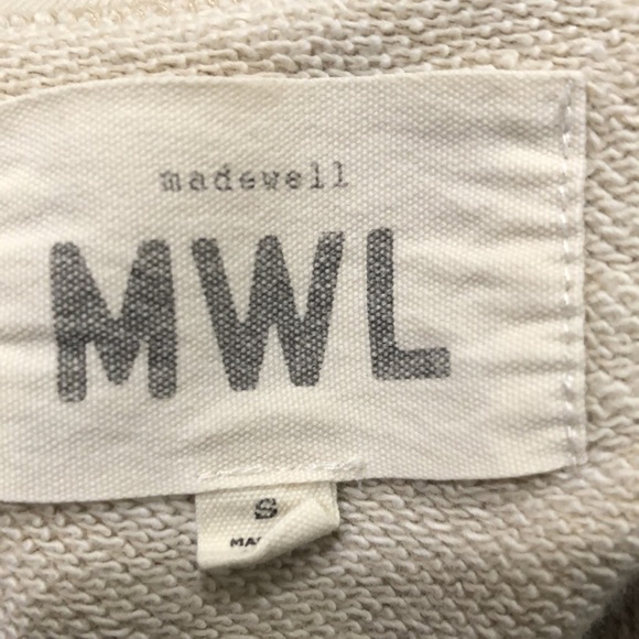 Madewell MWL Oversized Raglan Sweatshirt Size Small Beige - Picture 5 of 10